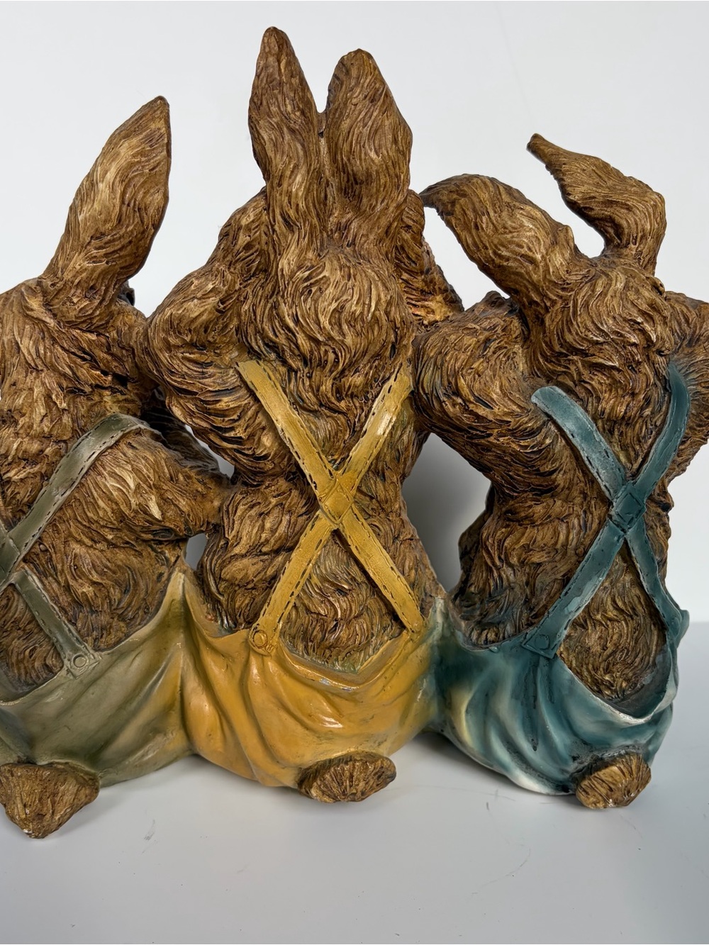 Chrisdon Three Bunnies See No Evil Hear No Evil Speak No Evil Rabbit Figurine - Picture 5 of 9